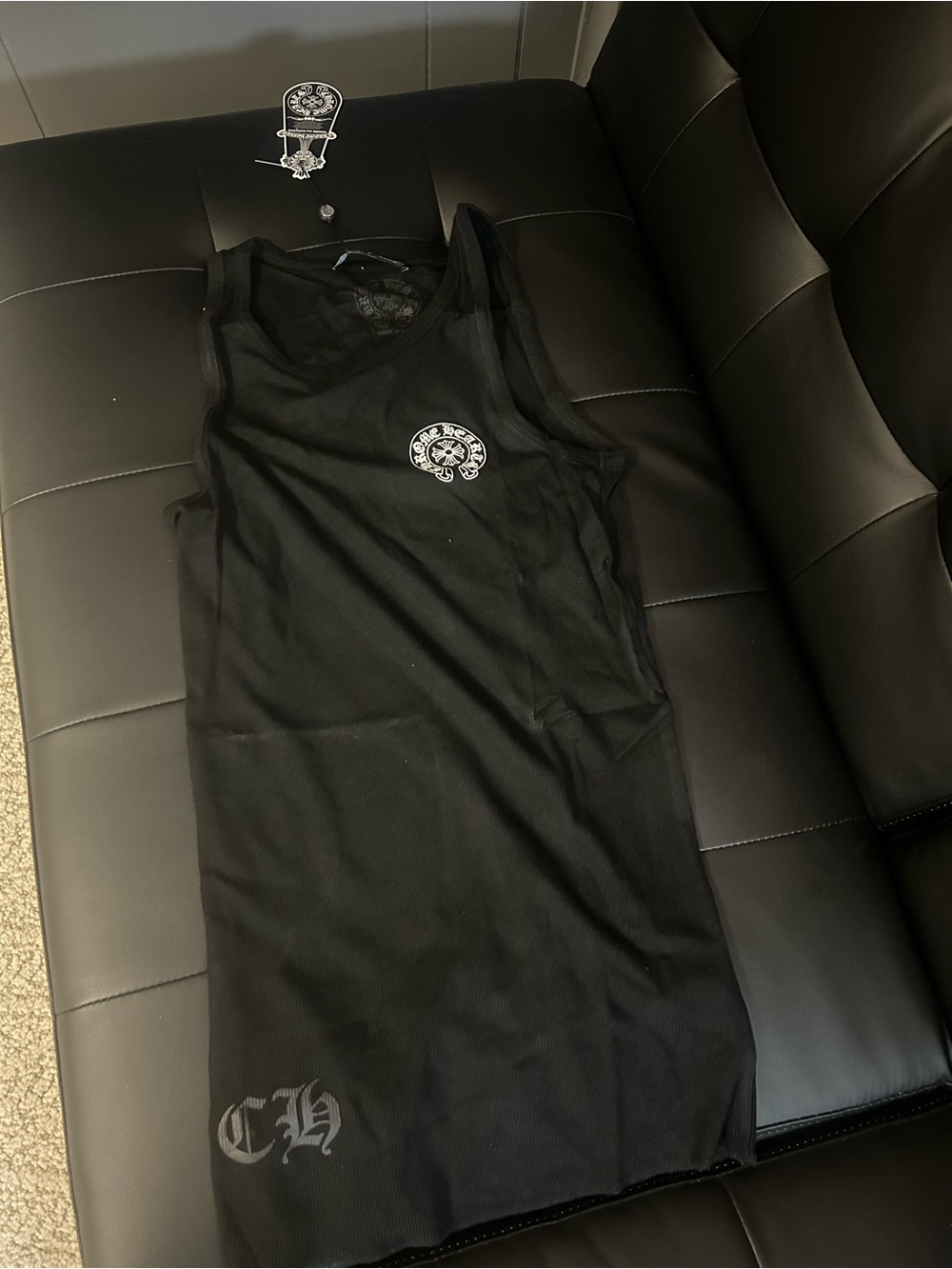 Chrome Hearts Black Sleeveless Graphic Tank Dress
